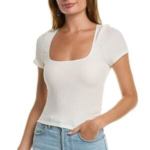 Madewell Cream Square Neck Crop Top
